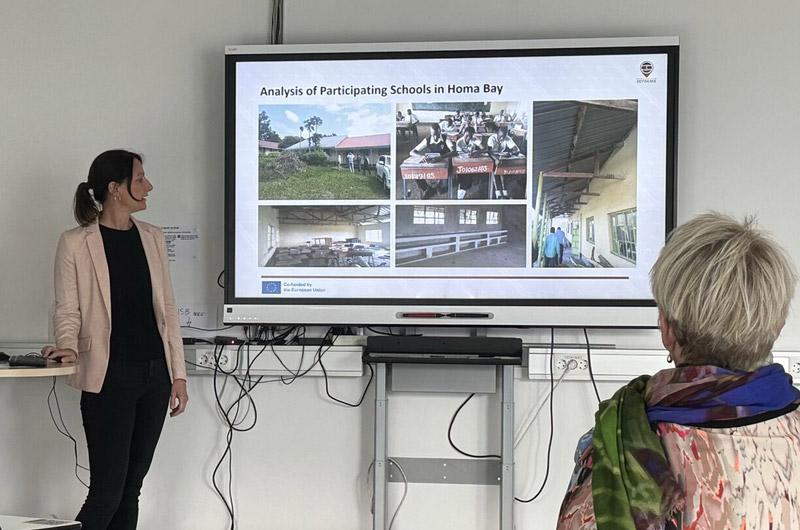 Vivian Harberts presents statistics from the research done in Homa Bay