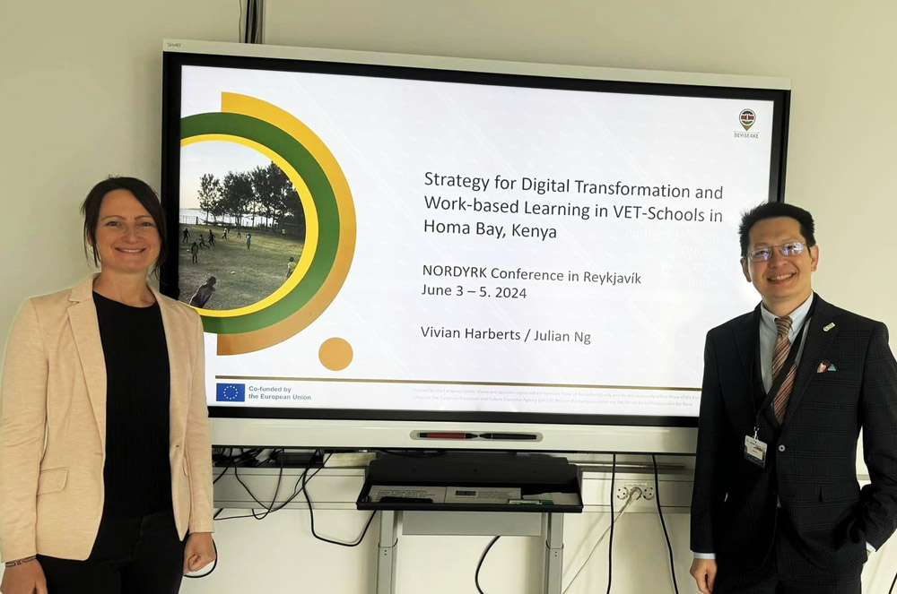 Vivian Harberts and Dr Julian Ng presented on DEVISE4KE at the NORDYRK conference in June 2024