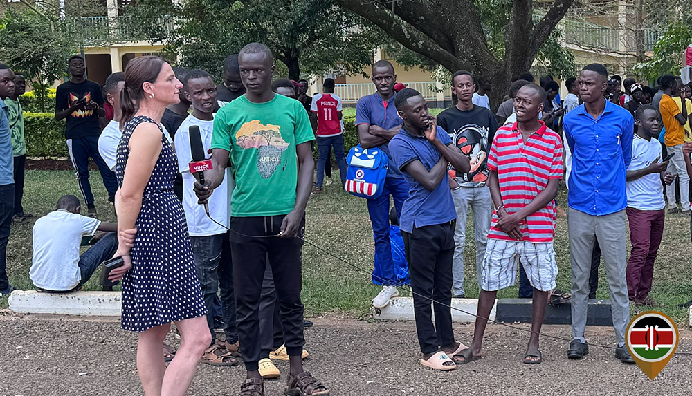 Vivian being interviewed by the Media Department at Rongo University
