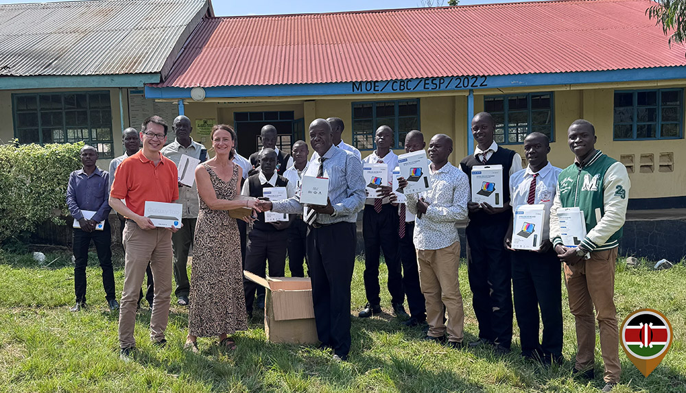 Presenting the digital devices to St Joseph Olando
