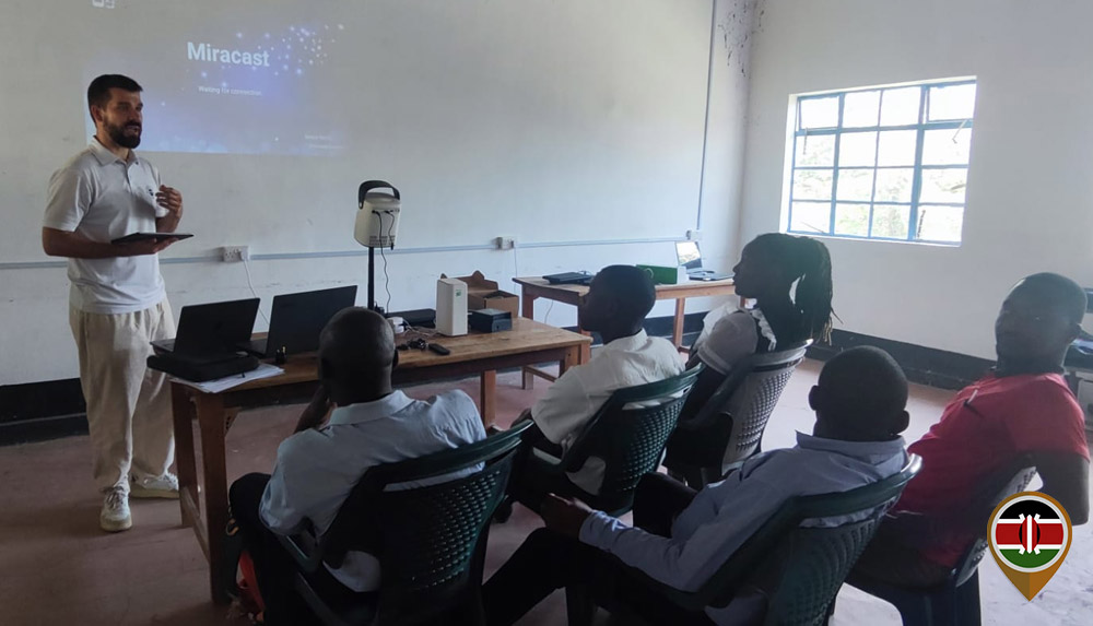 Dr Christian Staden shows how to connect a low-energy device to a projector