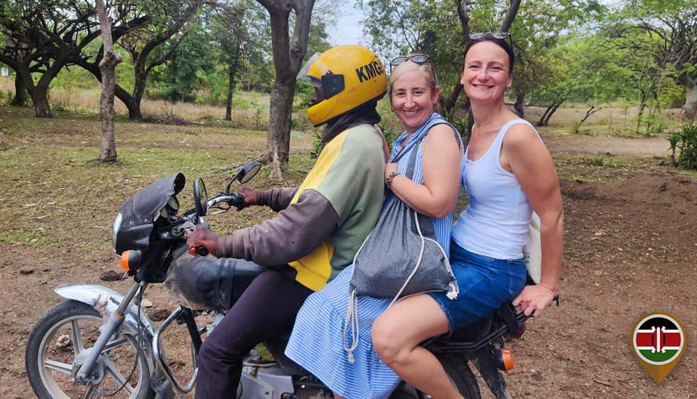 Three on a bike is common on Mfangano Island